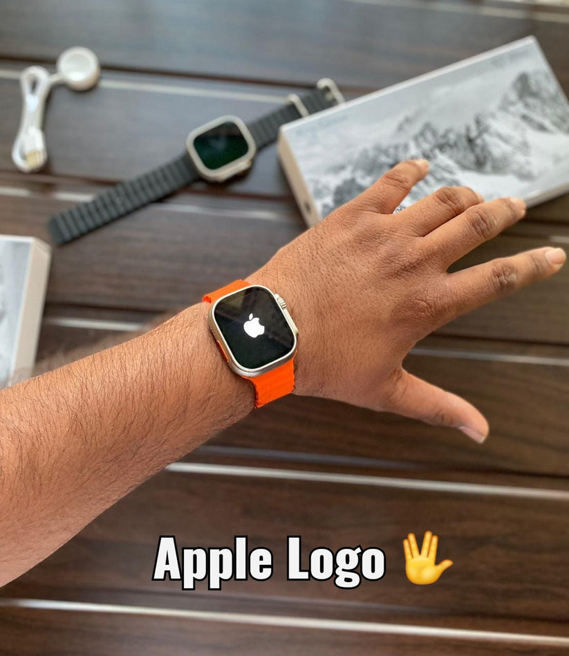 Smart Watch Ultra 8 With Apple Logo Full Screen With High Quality Amoled Display