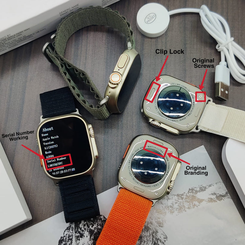 Smart Watch Ultra 8 With Apple Logo Full Screen With High Quality Amoled Display